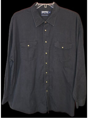 Panhandle Slim Black Western Snap Shirt XXL Cowboy Workwear Faded Vintage Style
